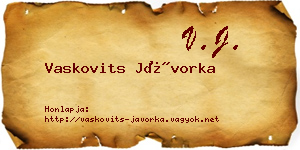 Vaskovits Jávorka névjegykártya